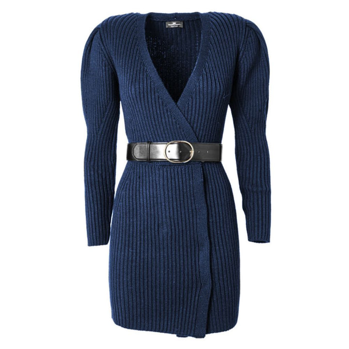 Blaues Kleid aus Wolle für Frauen