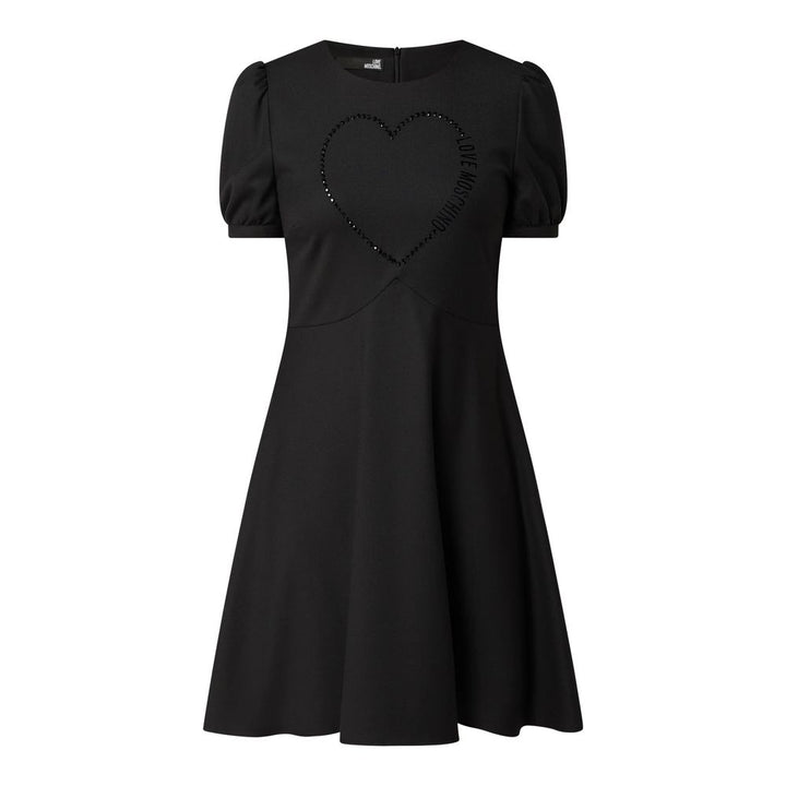 Schwarzes Polyester-Damenkleid
