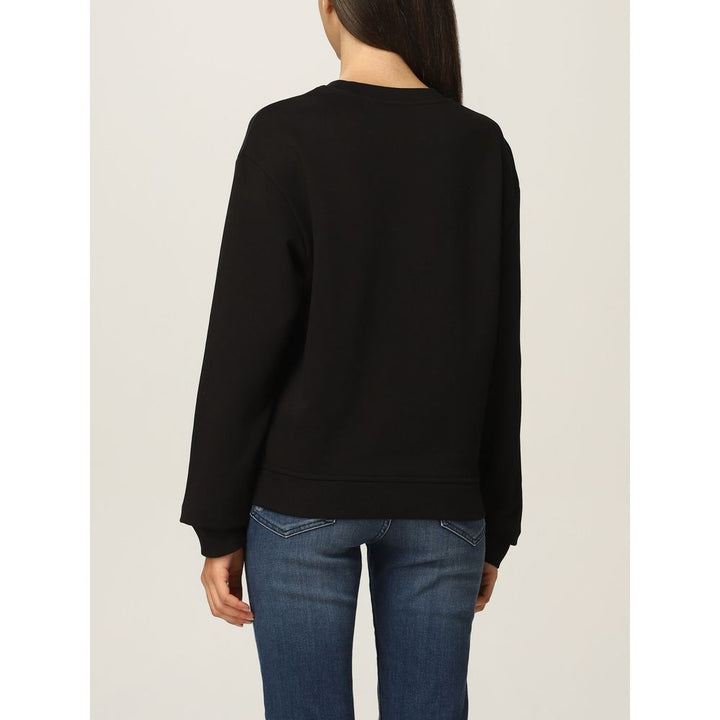 Schwarzer Baumwollpullover für Frauen