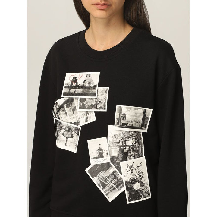 Schwarzer Baumwollpullover für Frauen