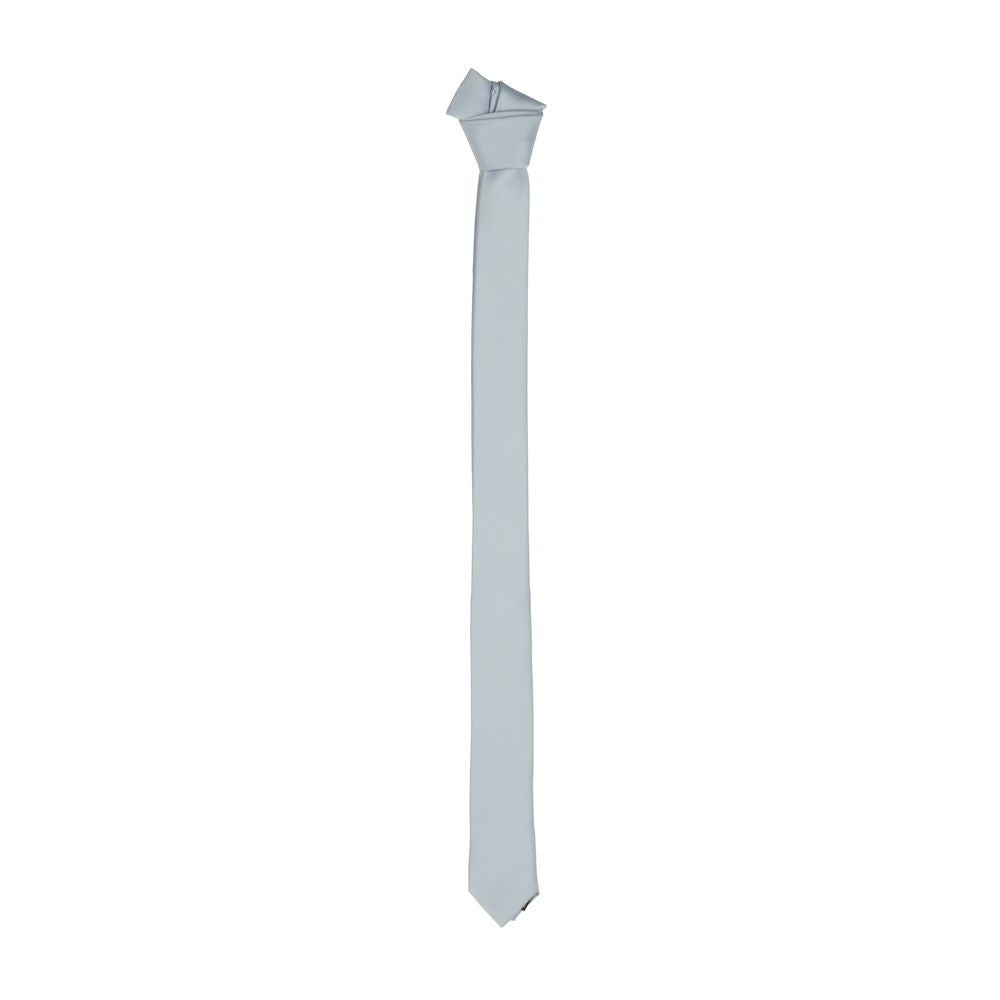 Elegante graue schmale Seidenkrawatte