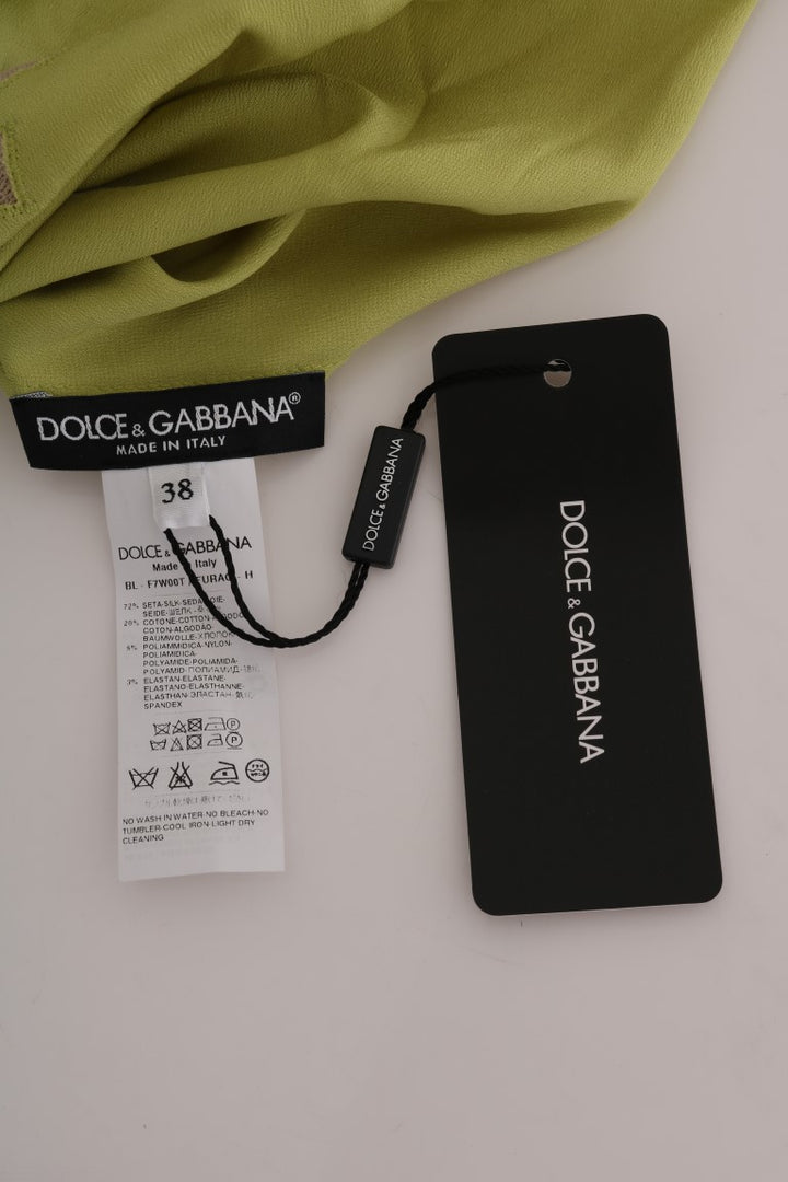 Grünes Seiden-Stretchblusentop