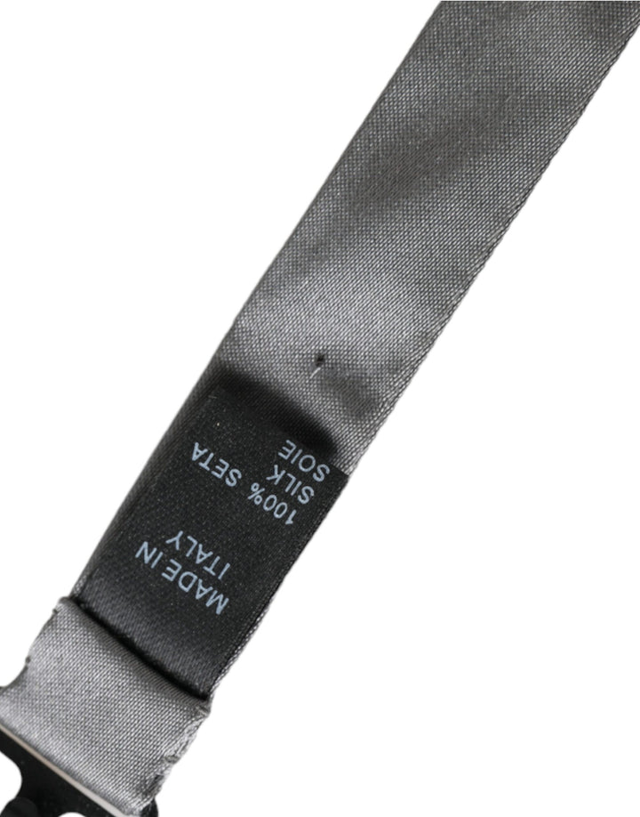 Grey Satin Silk Adjustable Neck Men Papillon Bow Tie