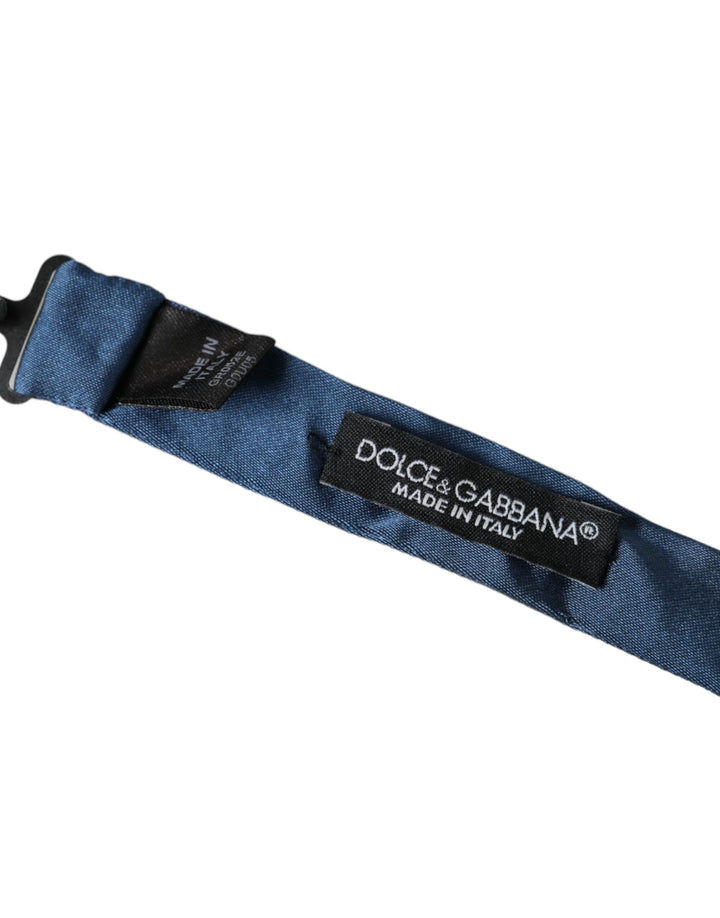 Blau Satin Seide Verstellbare Hals Männer Fliege
