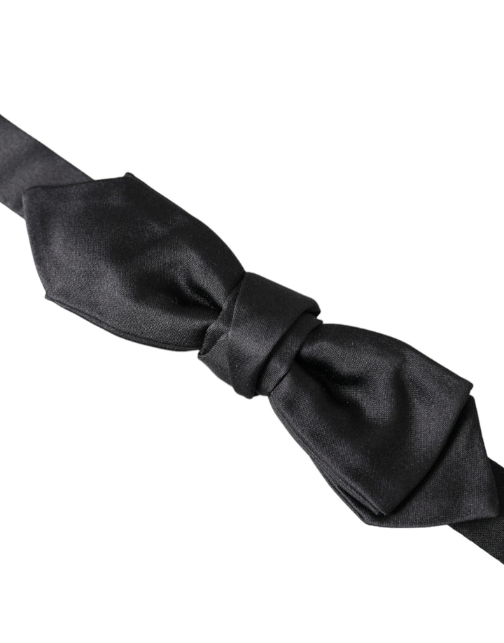 Schwarze Satin Seide Verstellbare Hals Männer Fliege