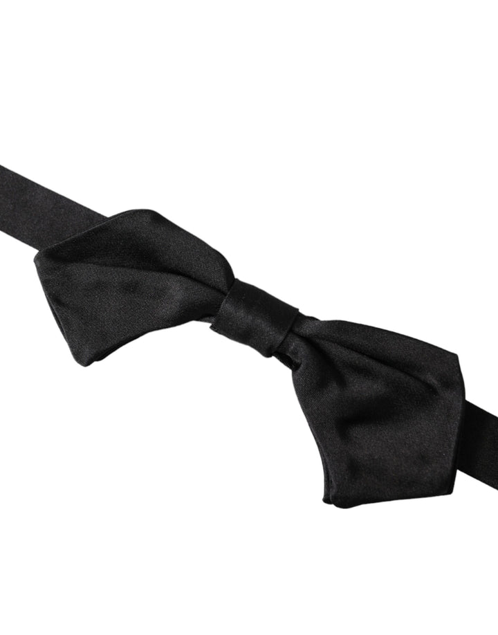 Schwarze Satin Seide Verstellbare Hals Männer Fliege