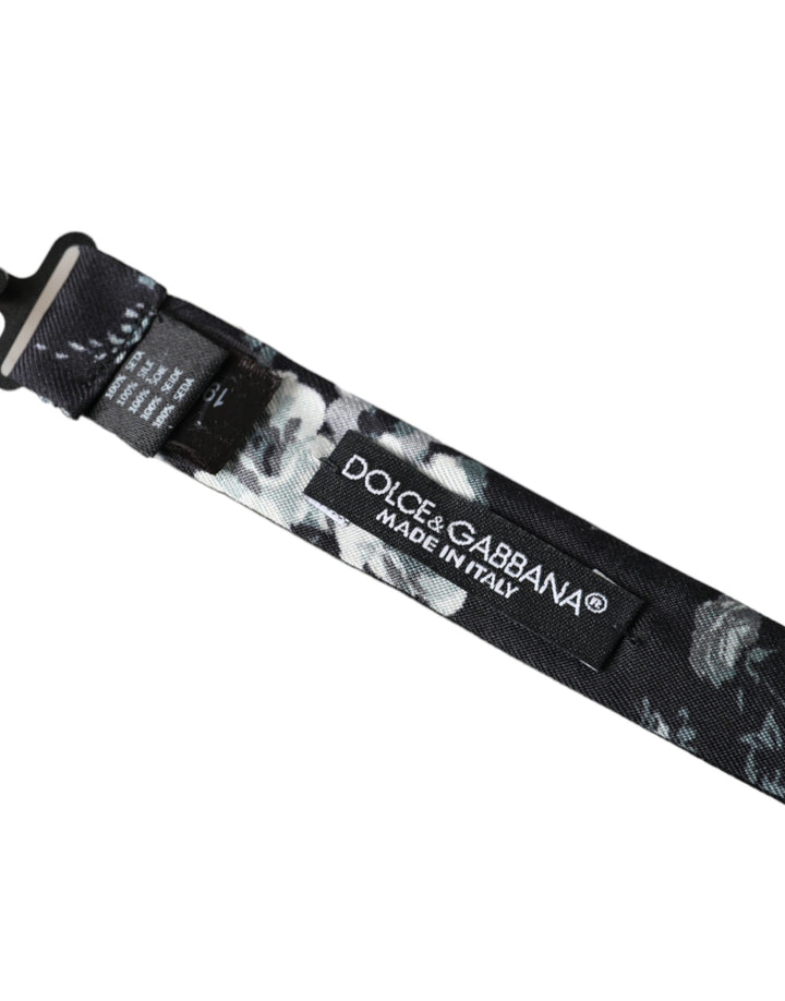 Schwarze florale Fantasie verstellbare Hals Männer Fliege