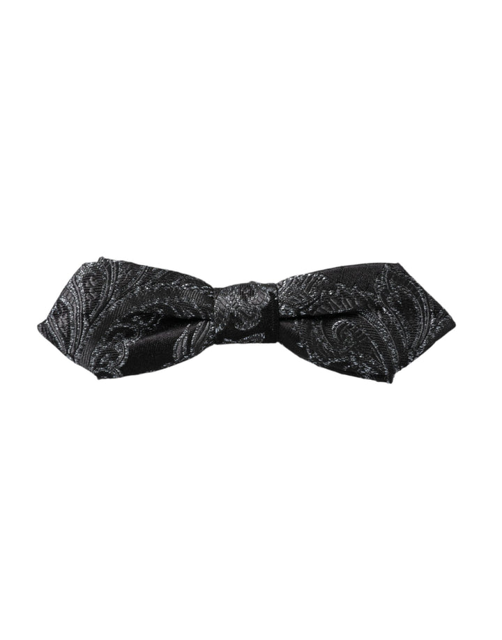 Schwarze Seiden-Jacquard verstellbare Hals Männer Fliege