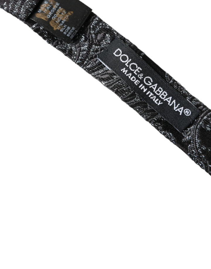 Schwarze Seiden-Jacquard verstellbare Hals Männer Fliege