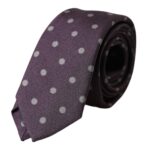 Purple 100% Silk Polka Dot Adjustable Men's Tie