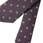 Purple 100% Silk Polka Dot Adjustable Men's Tie