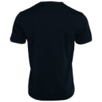 Dunkelblaues Baumwoll-T-Shirt mit Rundhalsausschnitt und kurzen Ärmeln