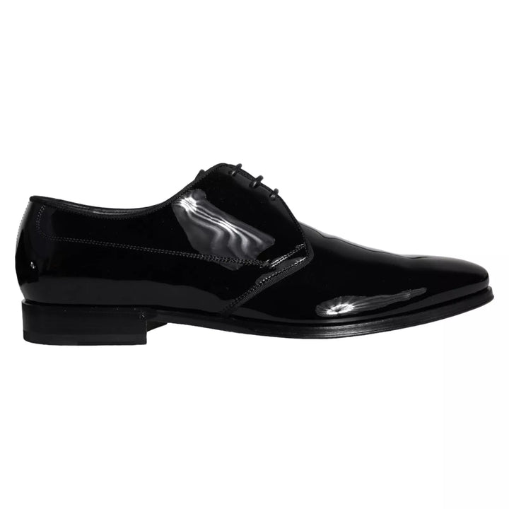 Black calf leather derby men's dress shoes
