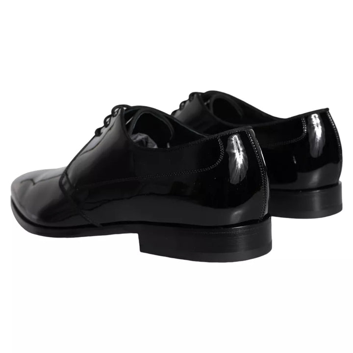 Black calf leather derby men's dress shoes