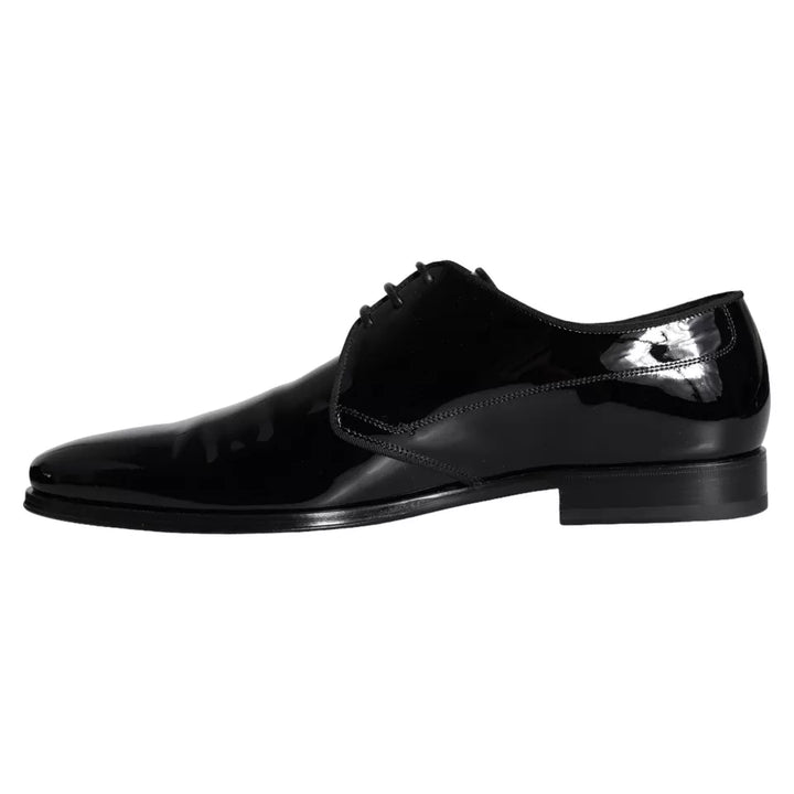 Black calf leather derby men's dress shoes