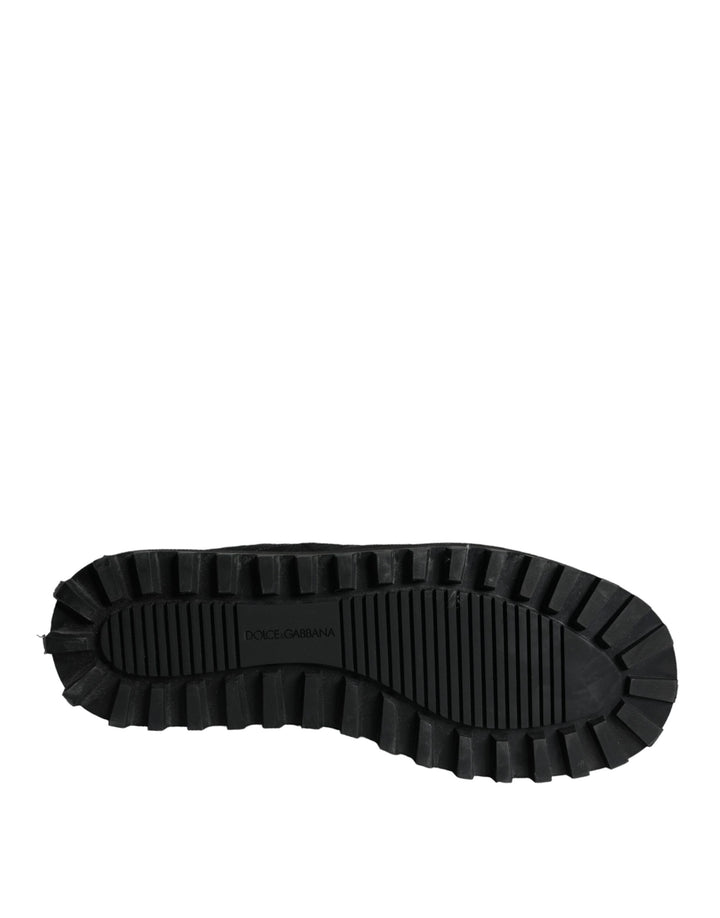 Schwarz Nylon gepolstert Mid Calf Männer Stiefel Schuhe