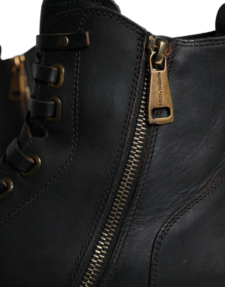 Schwarze Schnürstiefel Mid Calf Stiefel Männer Schuhe