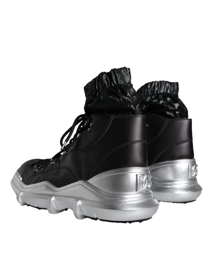 Schwarz Nylon Galileo High Top Turnschuhe Schuhe