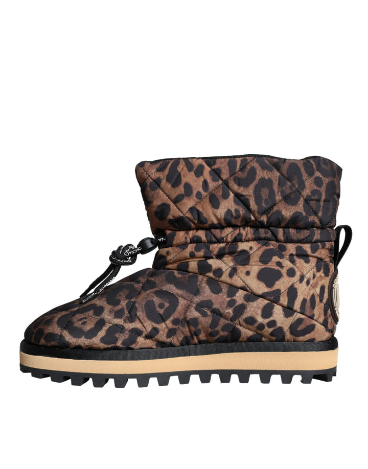 Braune Leopard-Stiefeletten Gepolsterte Schuhe