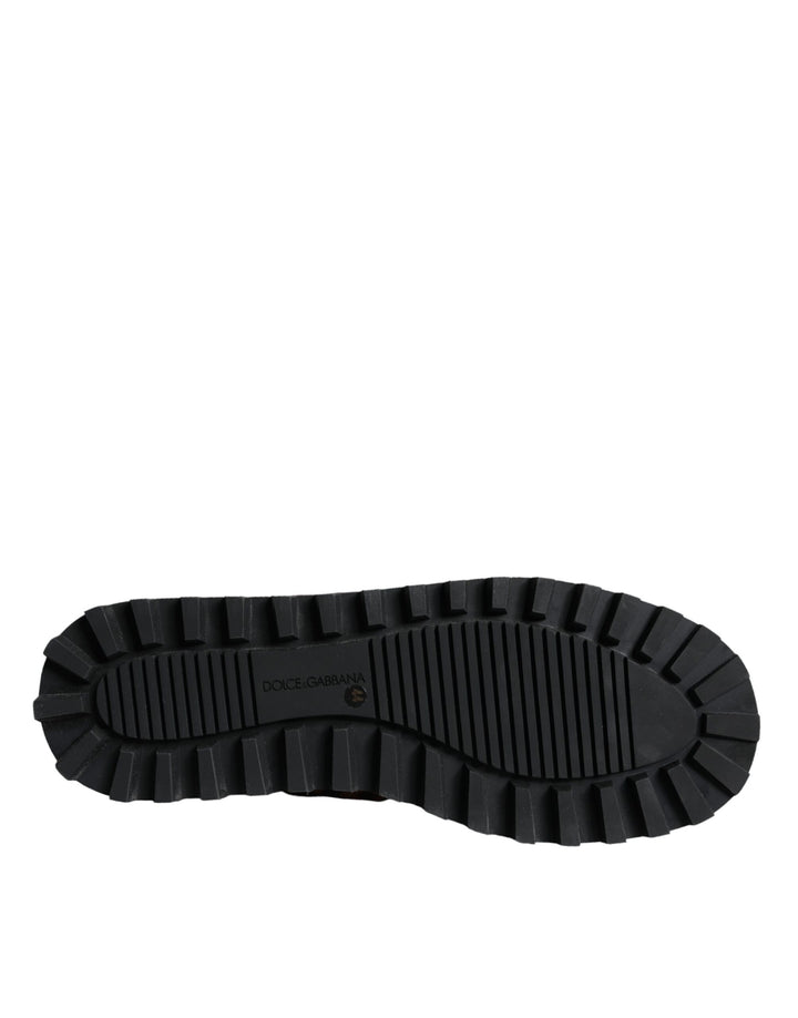 Braune Leopard-Stiefeletten Gepolsterte Schuhe