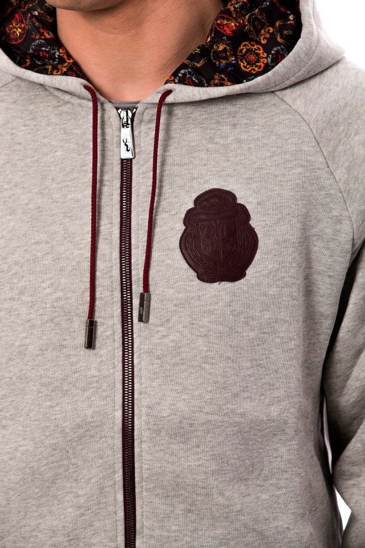 Grauer Baumwoll-Kapuzenpullover