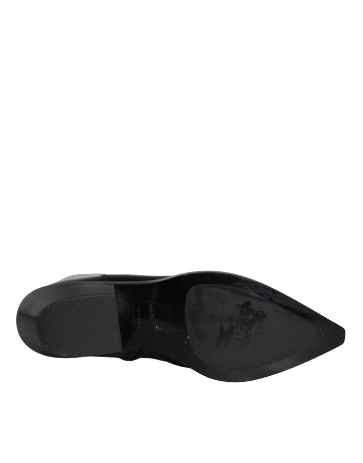 Schwarze Leder Stiefeletten Booties Schuhe
