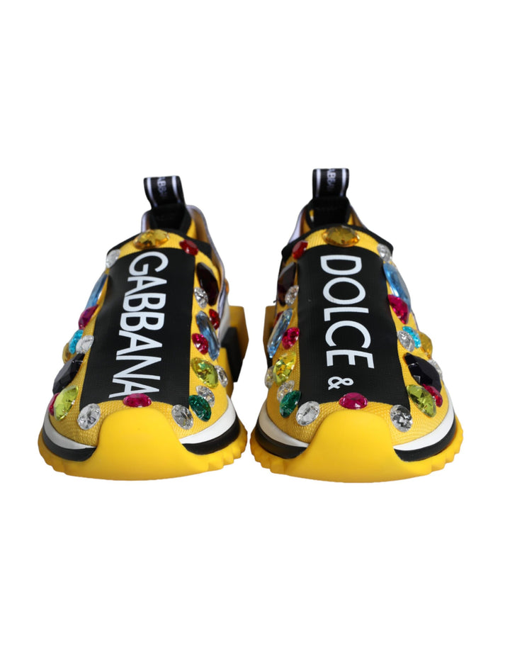Yellow Sorrento Crystals Sneakers Women Shoes