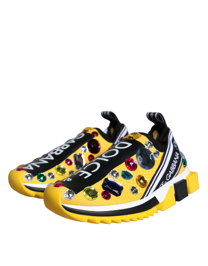 Yellow Sorrento Crystals Sneakers Women Shoes