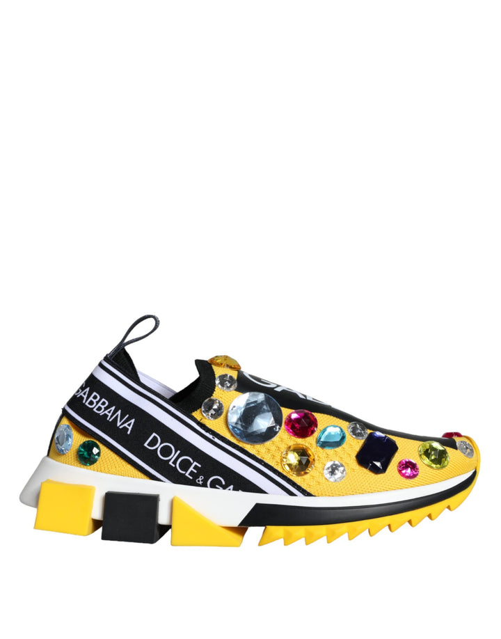 Yellow Sorrento Crystals Sneakers Women Shoes