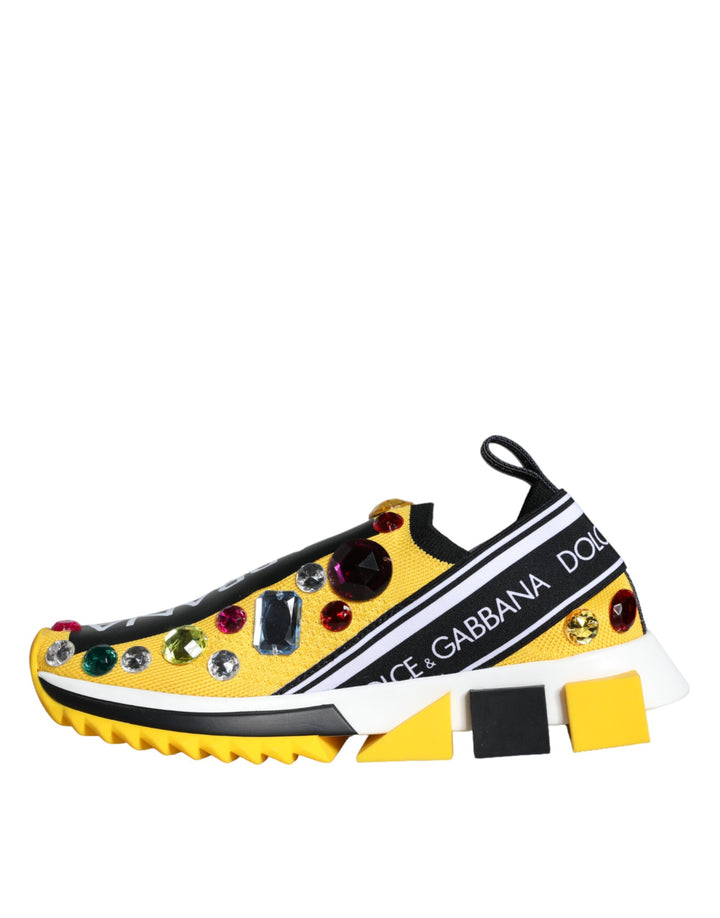 Yellow Sorrento Crystals Sneakers Women Shoes