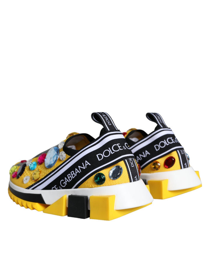 Yellow Sorrento Crystals Sneakers Women Shoes