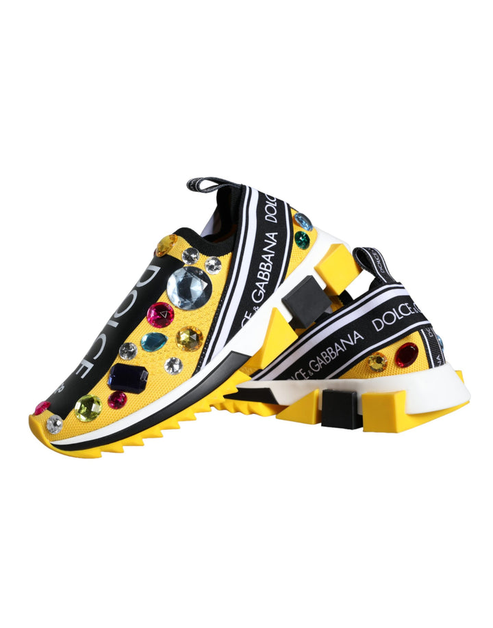Yellow Sorrento Crystals Sneakers Women Shoes