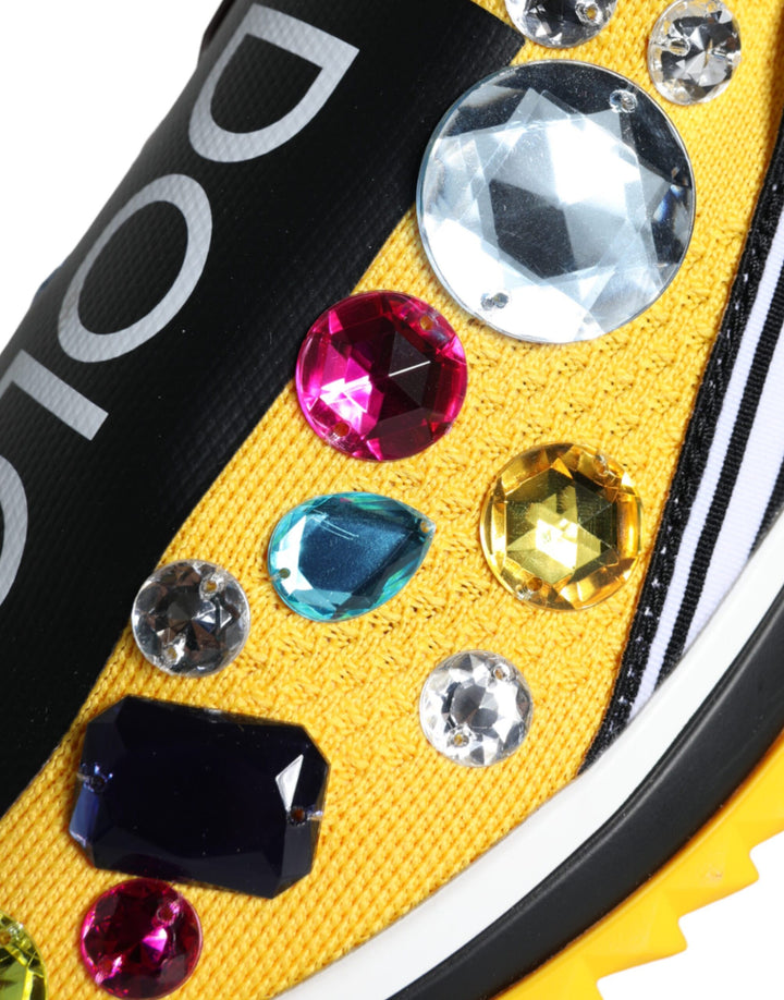 Yellow Sorrento Crystals Sneakers Women Shoes