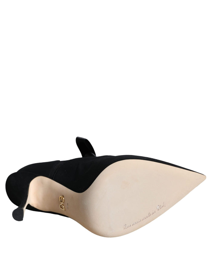 Schwarz Stiletto Heels Mid Calf Stiefel Schuhe