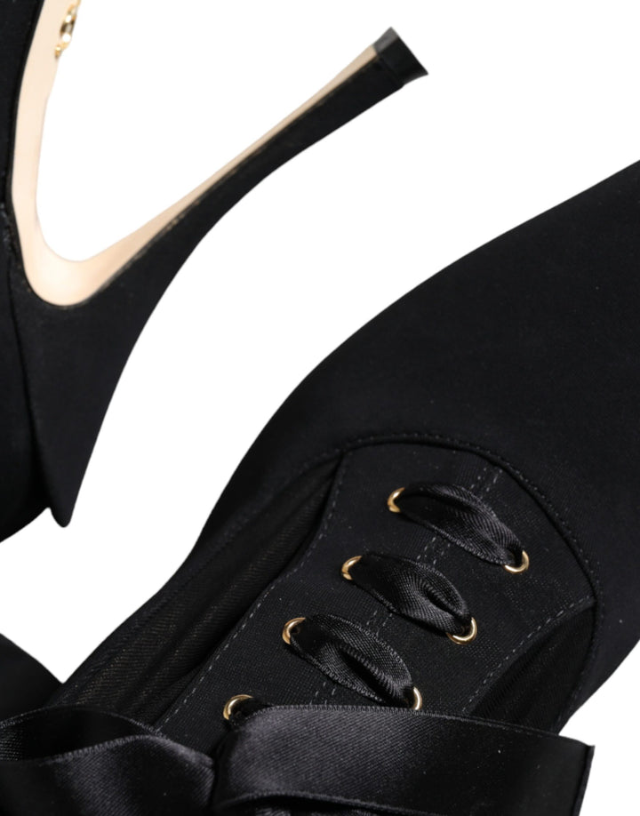 Schwarz Stiletto Heels Mid Calf Stiefel Schuhe