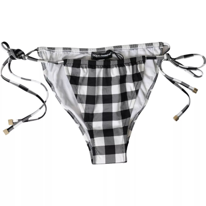Black White Check Swimwear Swim Trunks Bottom Bikini