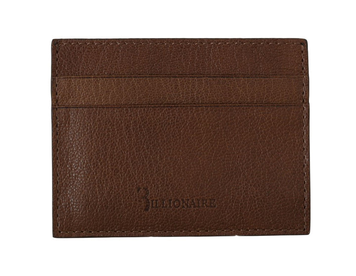 Brauner Leder-Kartenhalter Brieftasche
