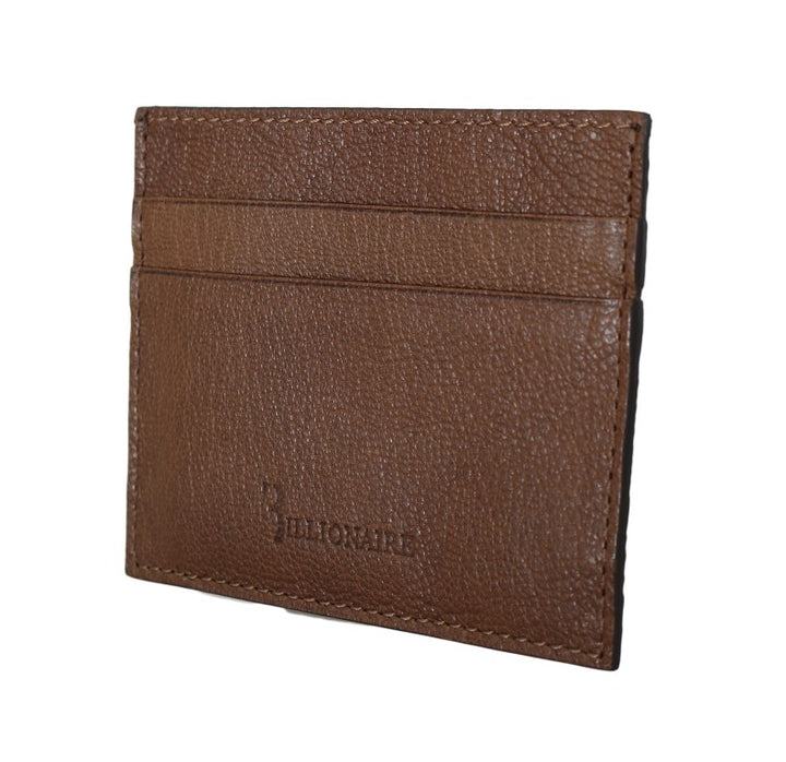 Brauner Leder-Kartenhalter Brieftasche