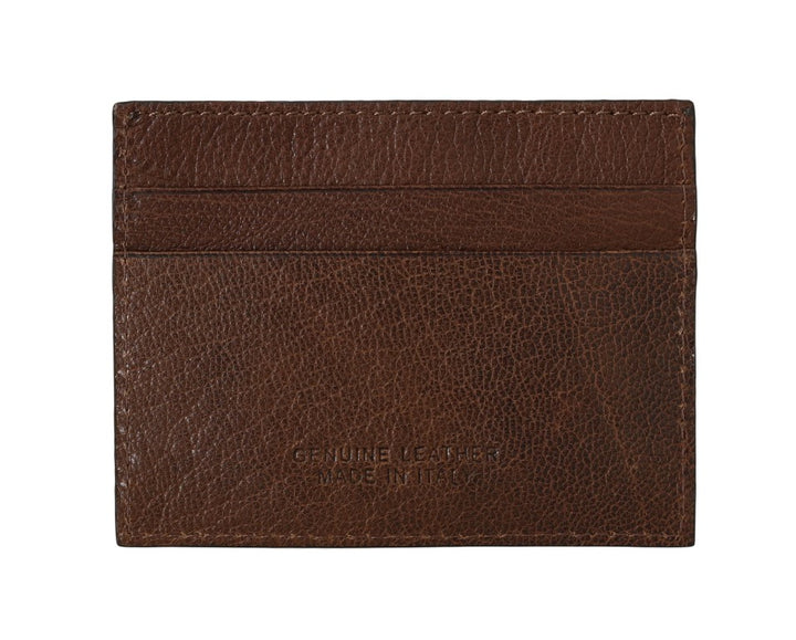 Brauner Leder-Kartenhalter Brieftasche