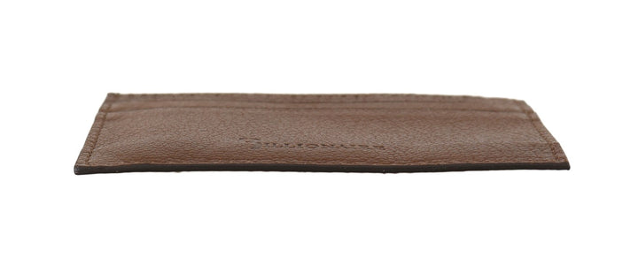 Brauner Leder-Kartenhalter Brieftasche