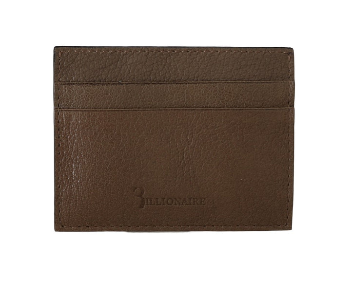 Brauner Leder-Kartenhalter Brieftasche