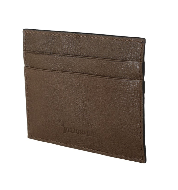 Brauner Leder-Kartenhalter Brieftasche