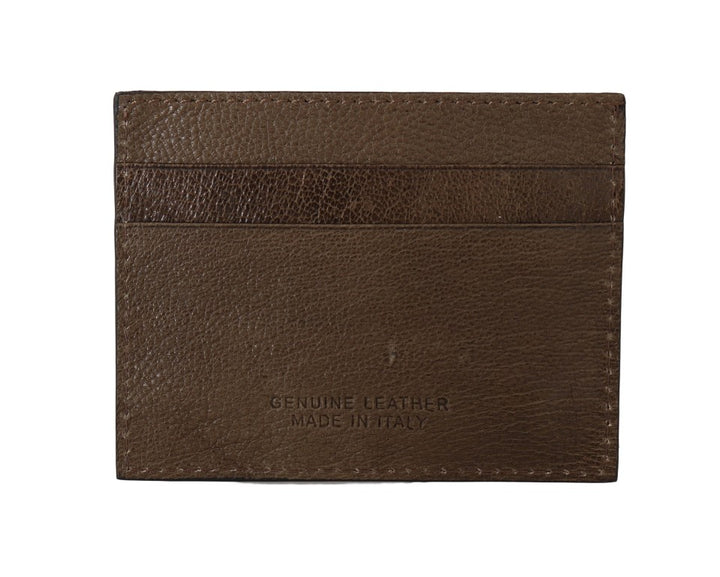 Brauner Leder-Kartenhalter Brieftasche