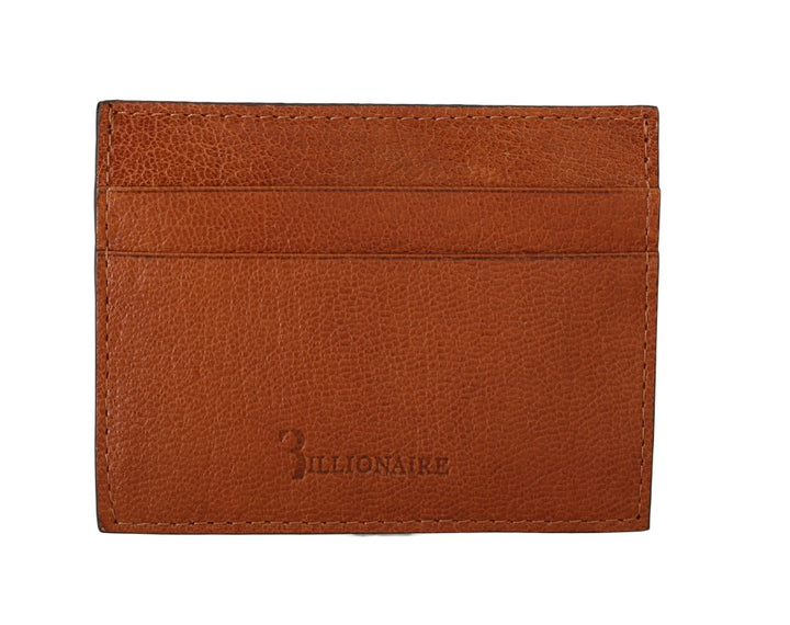 Brauner Leder-Kartenhalter Brieftasche