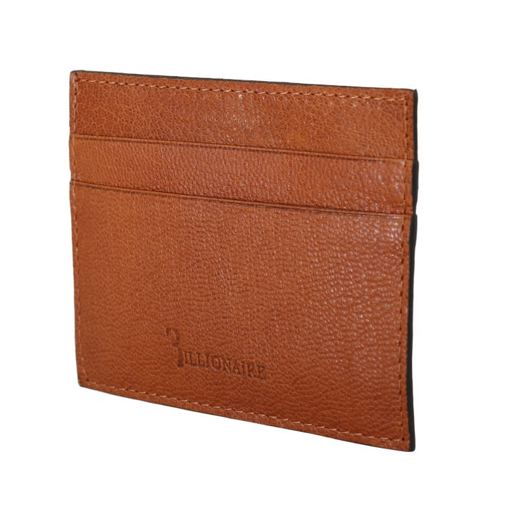 Brauner Leder-Kartenhalter Brieftasche