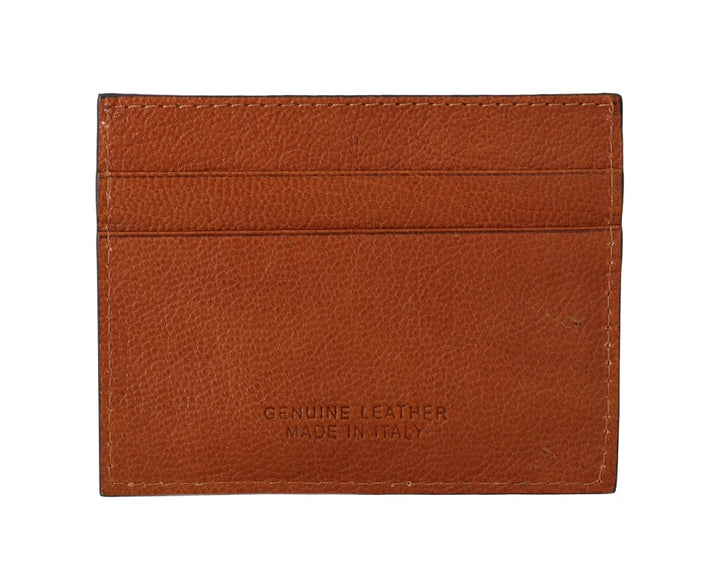 Brauner Leder-Kartenhalter Brieftasche