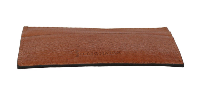 Brauner Leder-Kartenhalter Brieftasche
