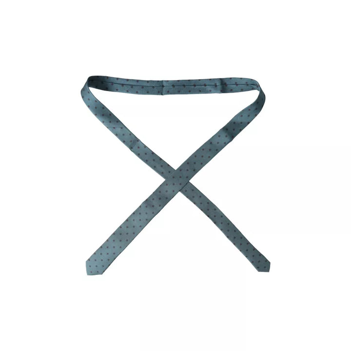 Grün-schwarz gepunktete Seidenkrawatte für Männer, verstellbar