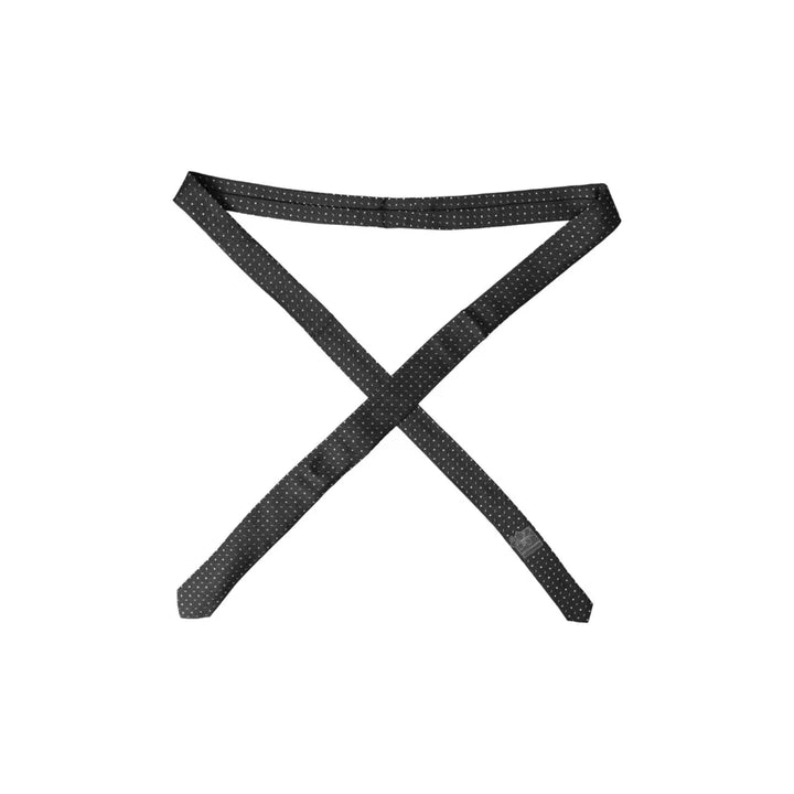 Schwarze gepunktete Seidenkrawatte für Männer, verstellbar