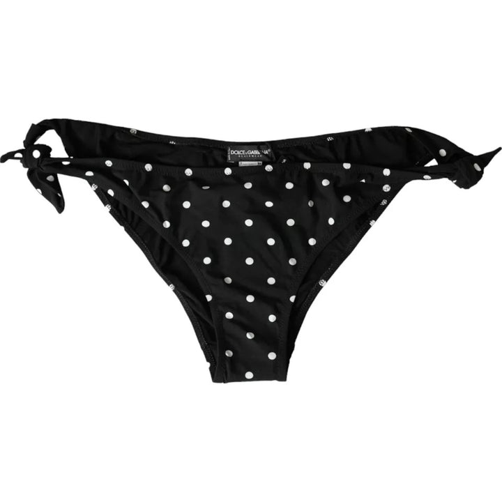 Black polka dot swimsuit bathing suit bottom bikini